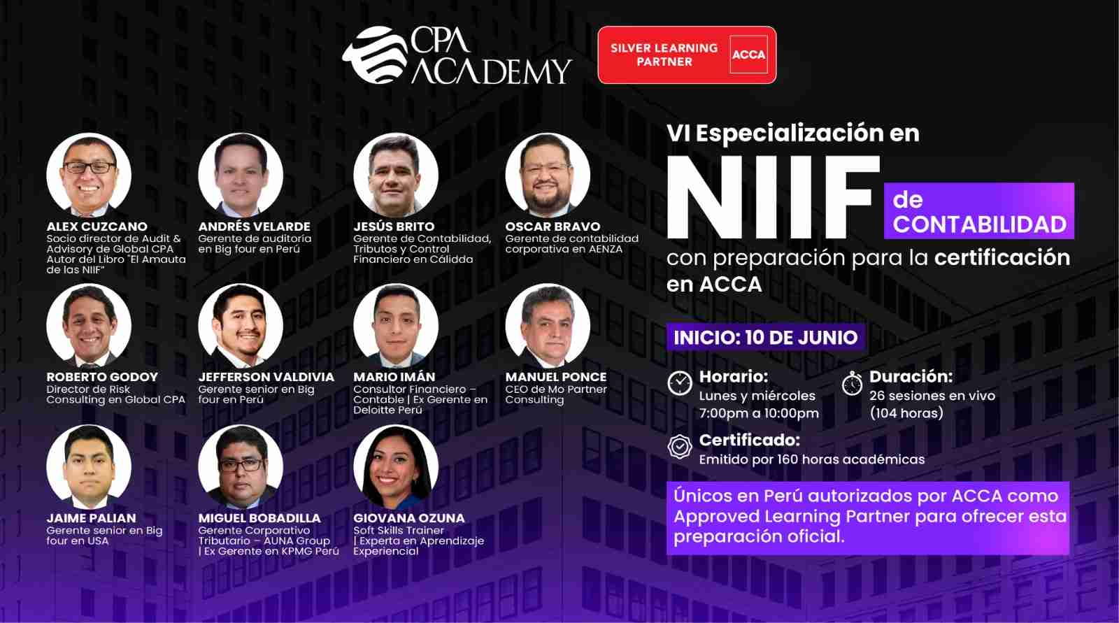VI Especialización en NIIF de Contabilidad con preparación para la certificación ACCA