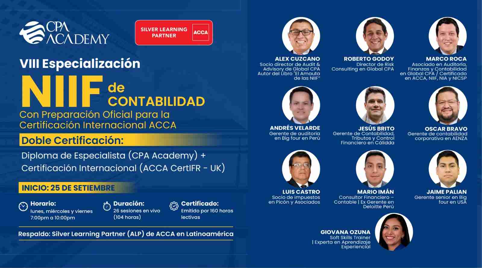 VIII ESPECIALIZACIÓN EN NIIF DE CONTABILIDAD (Con Preparación Oficial para la Certificación Internacional ACCA)
